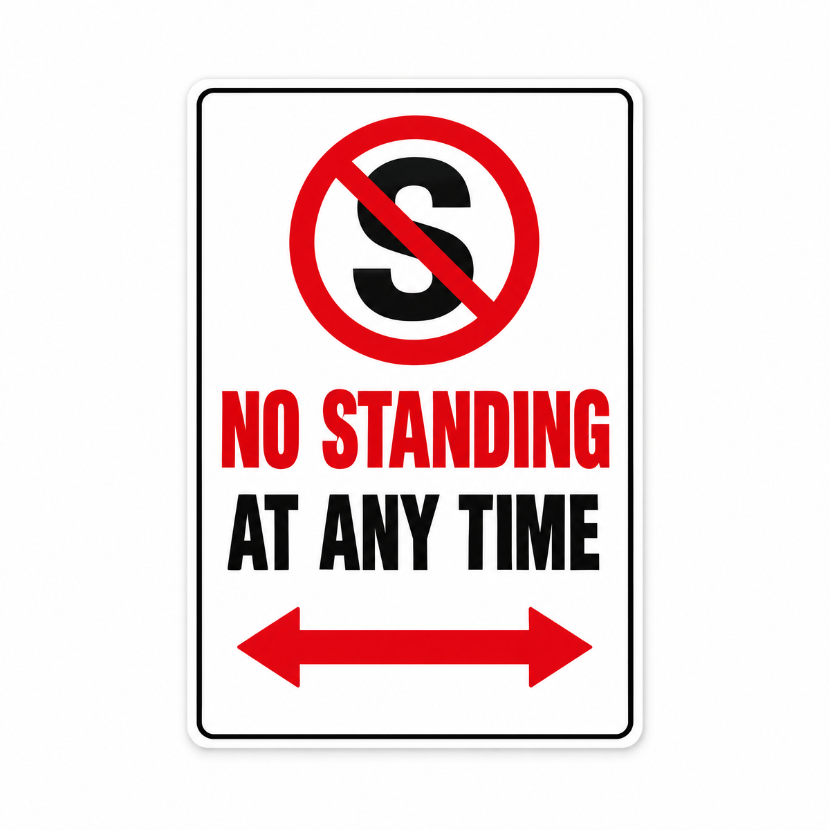 No Standing at Any Time Left and Right Arrow Sign – Australian made, matt laminated safety sign by SignShine