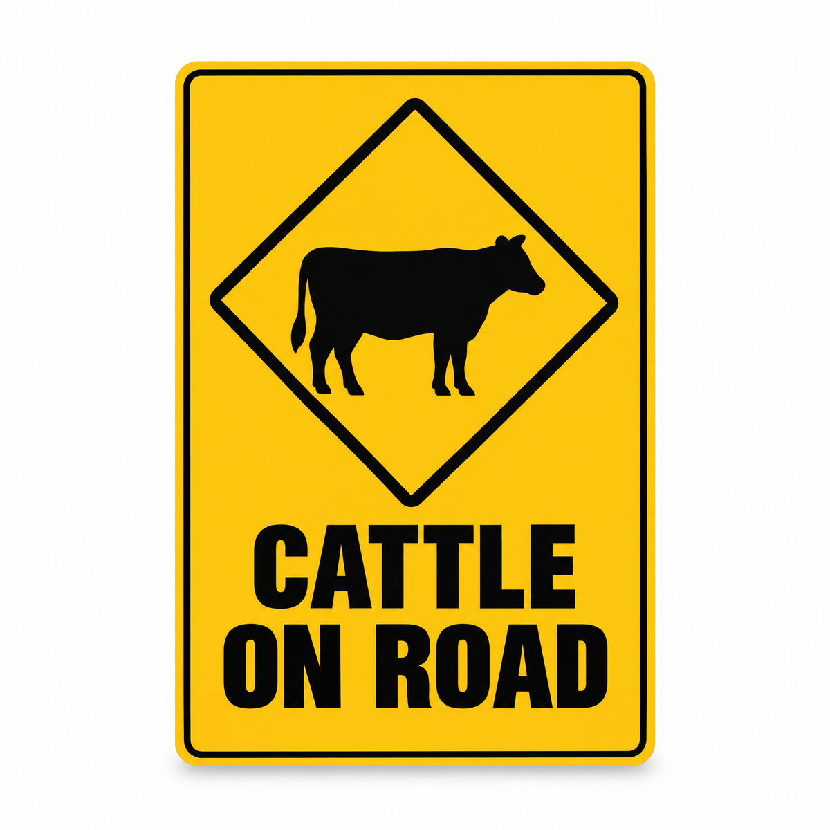 Cattle on Road Sign – Australian made, matt laminated safety sign by SignShine