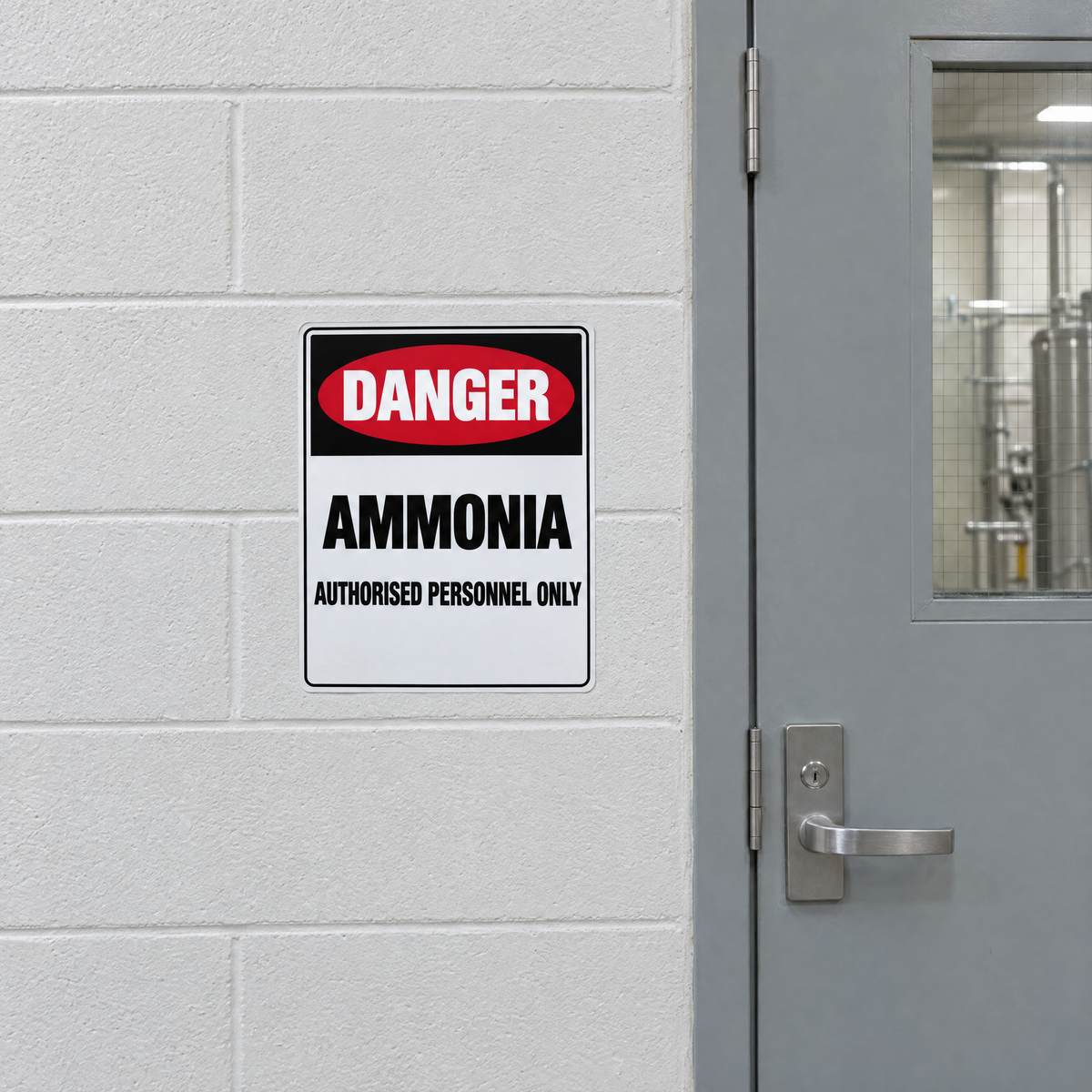 Danger Ammonia Sign installed on site – SignShine Australia