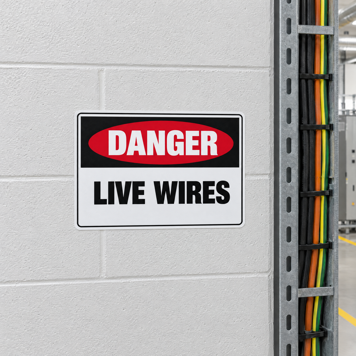 Danger Live Wires Sign installed on site – SignShine Australia