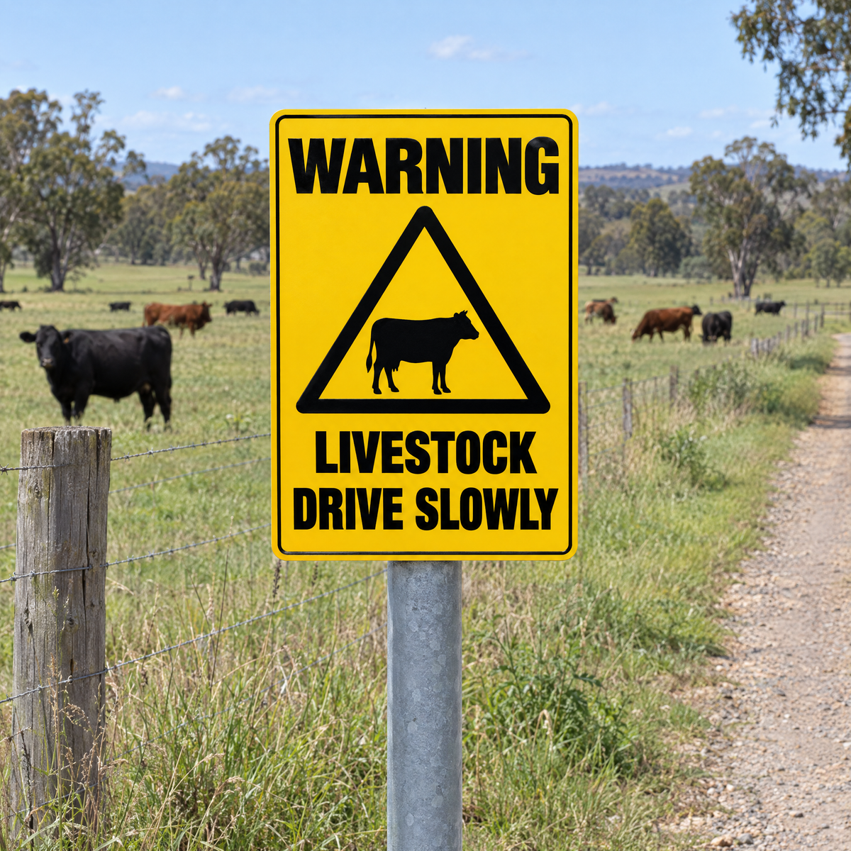Warning Livestock Sign installed on site – SignShine Australia