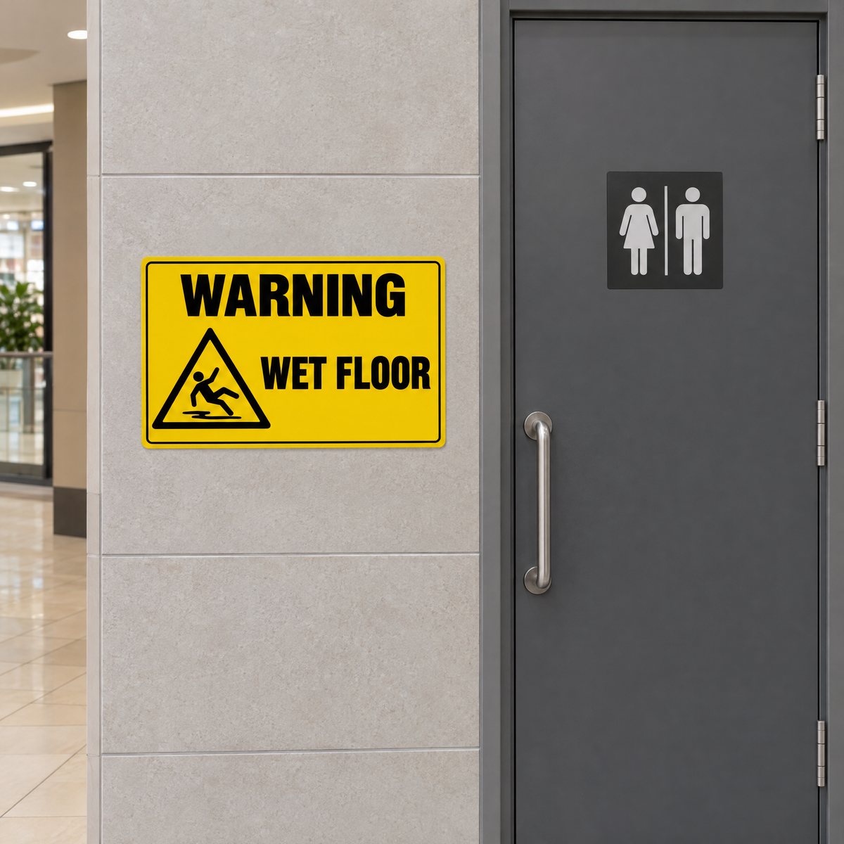Warning Wet Floor Sign installed on site – SignShine Australia