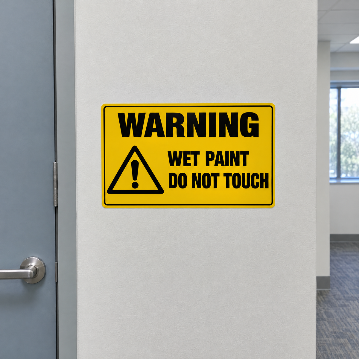 Warning Sign with Custom Text installed on site – SignShine Australia