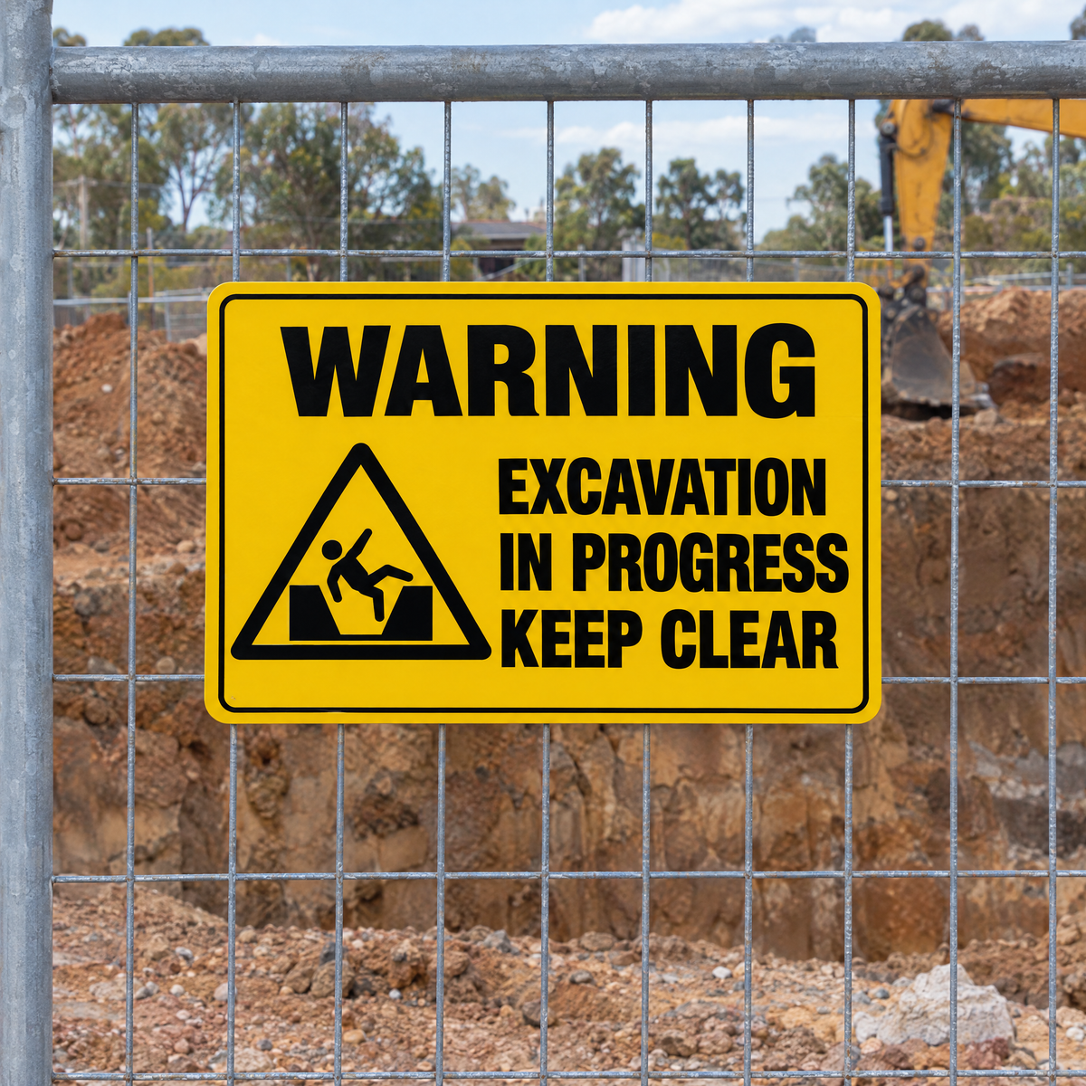 Excavation in Progress Sign installed on site – SignShine Australia