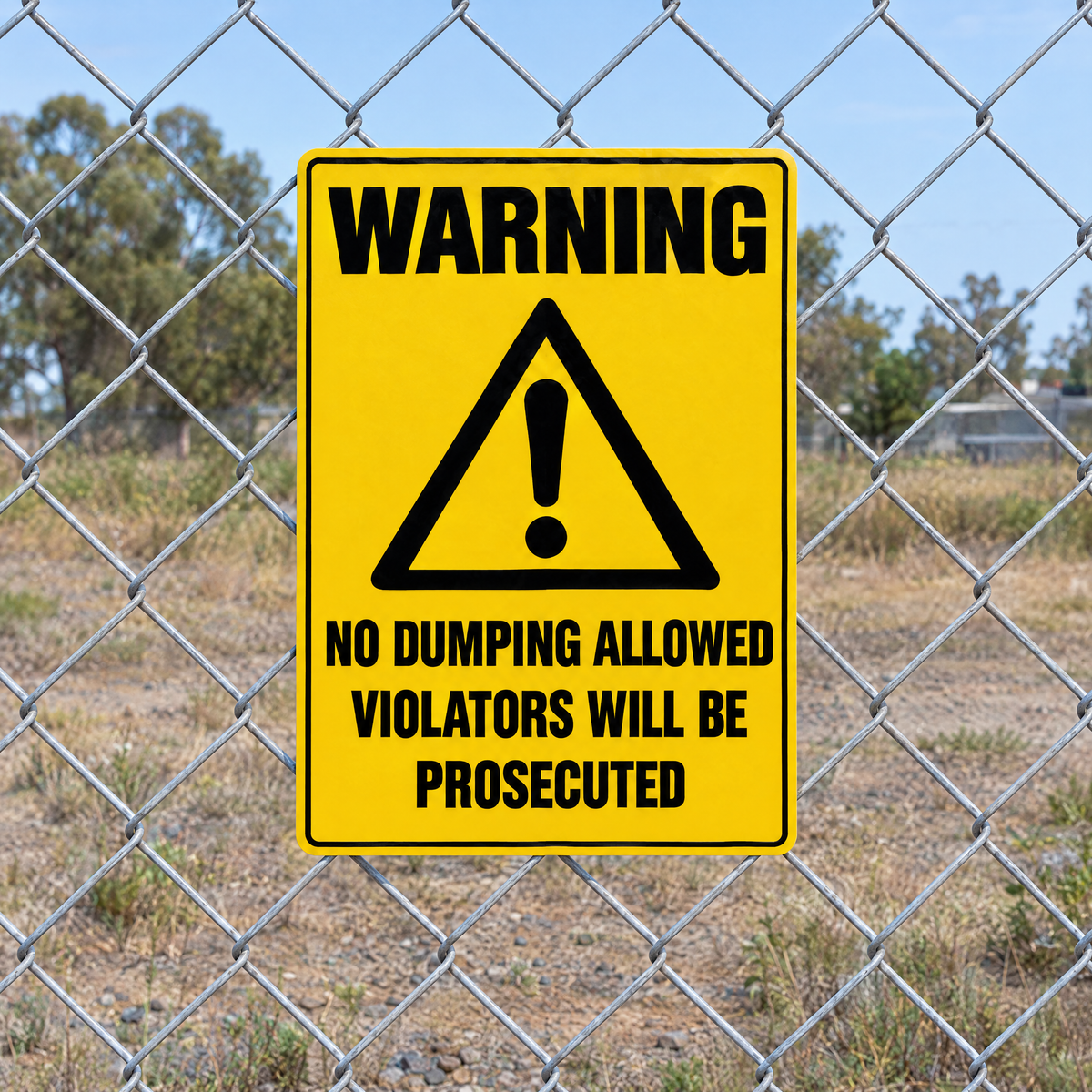 Warning No Dumping Allowed Violators Will Be Prosecuted Sign installed on site – SignShine Australia