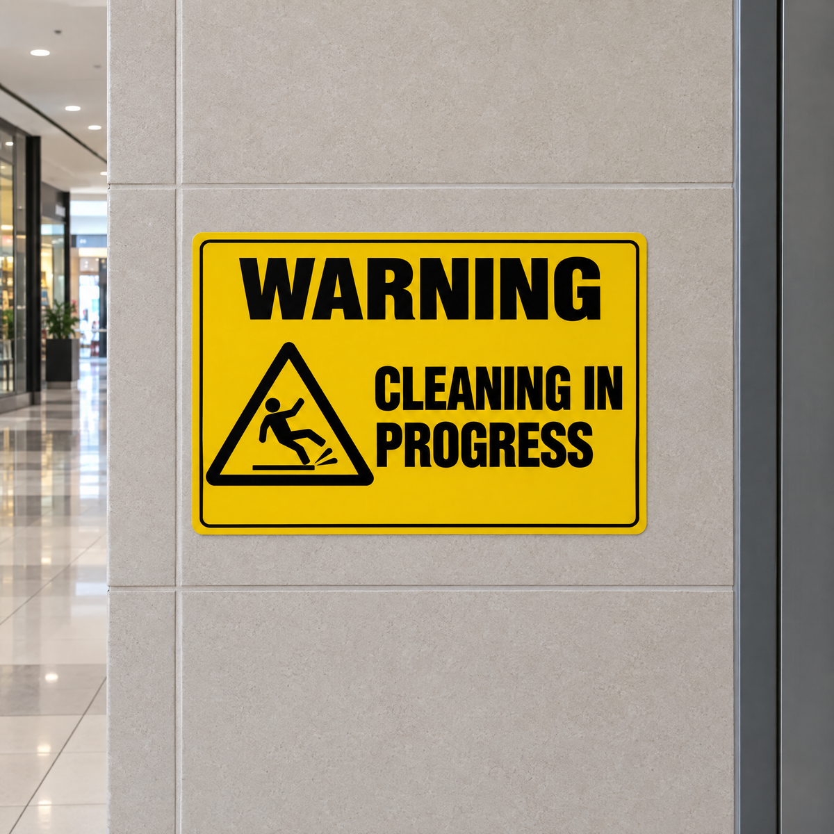 Warning Cleaning in Progress Sign installed on site – SignShine Australia