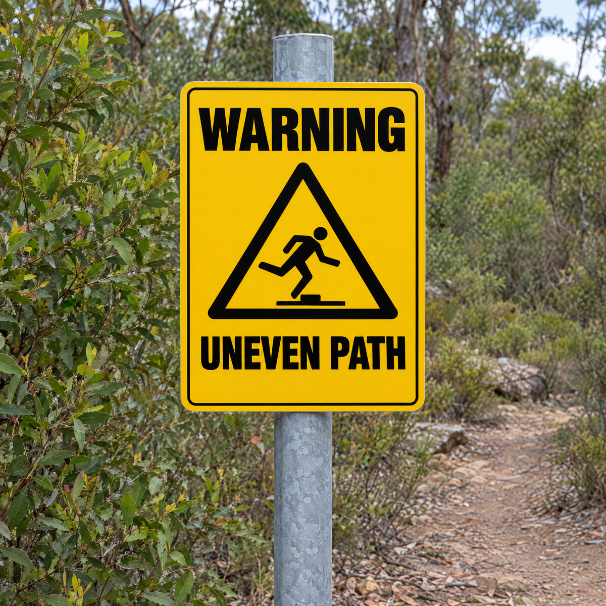 Uneven Path Sign installed on site – SignShine Australia