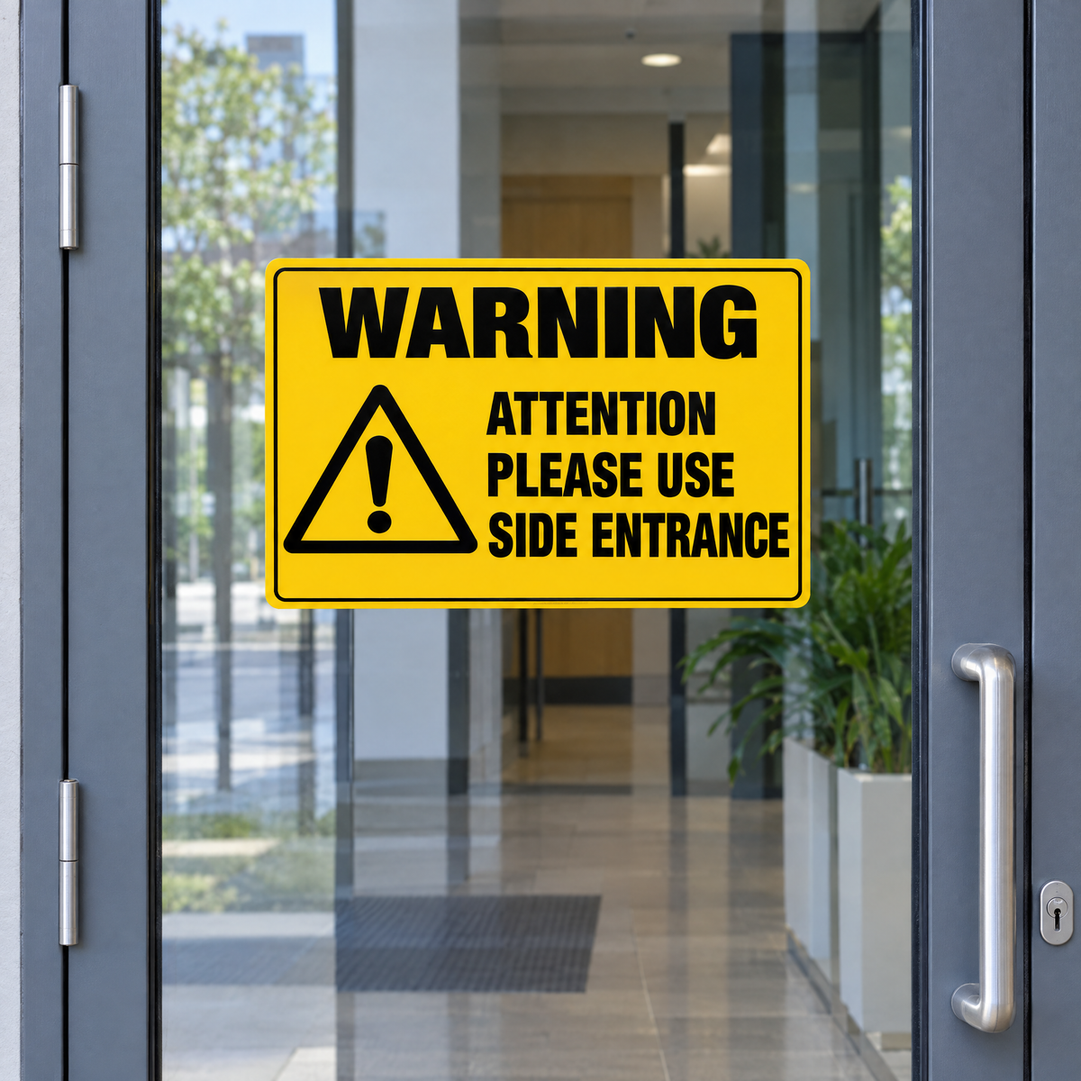 Attention Sign with Custom Text installed on site – SignShine Australia