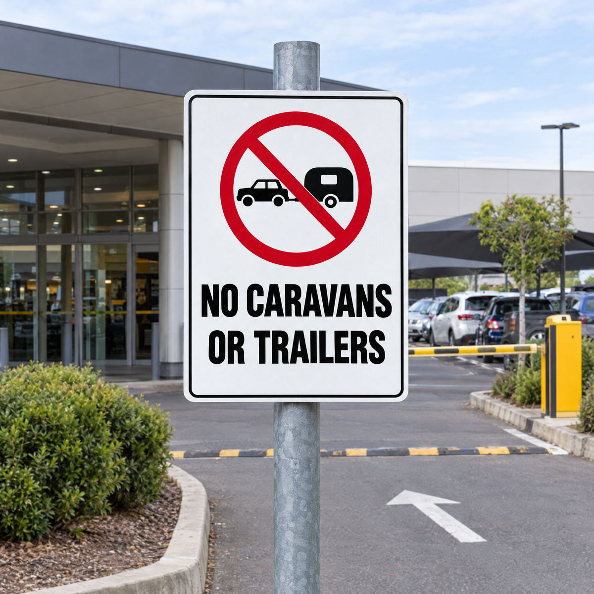 No Caravans or Trailers Sign installed on site – SignShine Australia