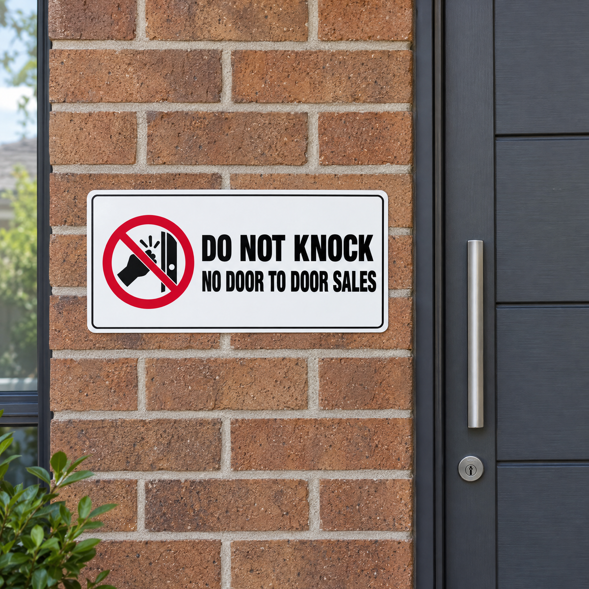 Do Not Knock No Door to Door Sales Sign installed on site – SignShine Australia
