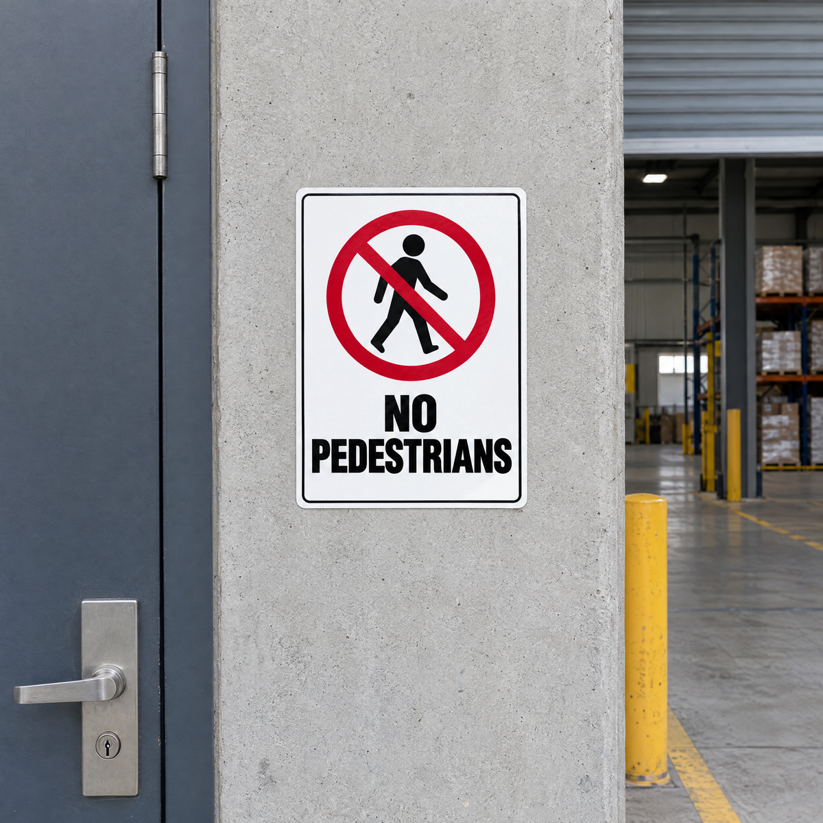 No Pedestrians Sign installed on site – SignShine Australia