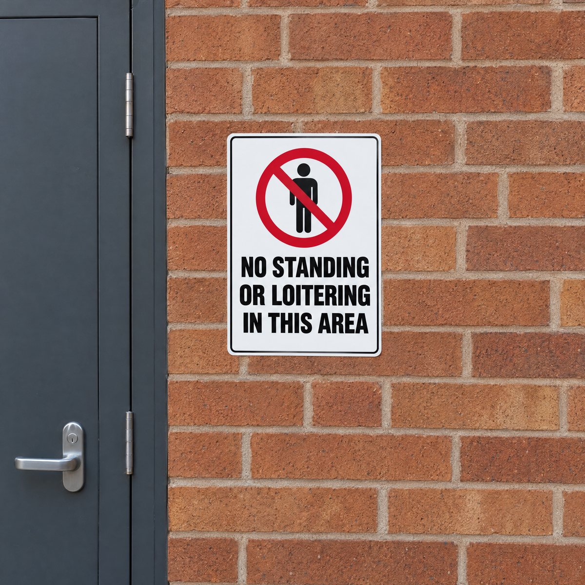 No Standing or Loitering Sign installed on site – SignShine Australia