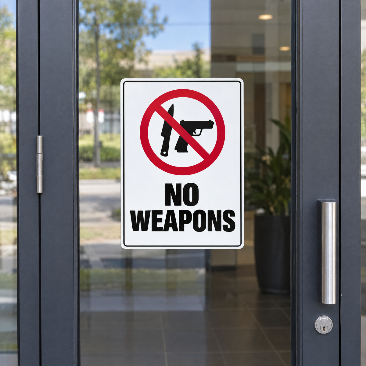 No Weapons Sign installed on site – SignShine Australia