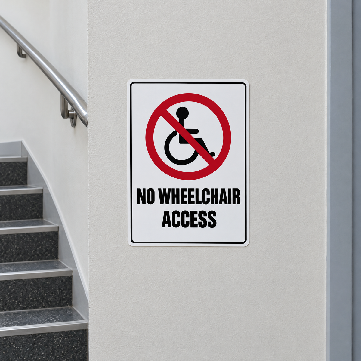 No Wheelchair Access Sign installed on site – SignShine Australia