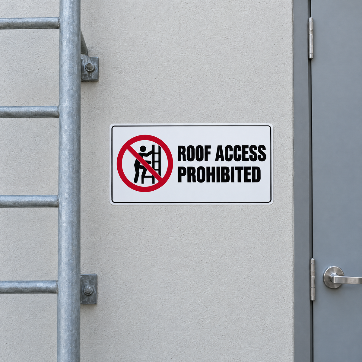 Roof Access Prohibited Sign installed on site – SignShine Australia