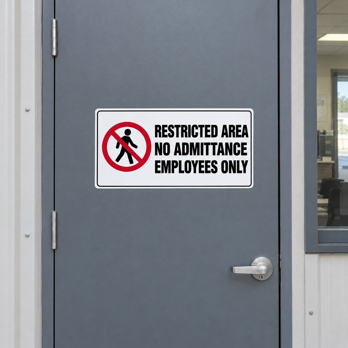 Restricted Area Sign - No Admittance Employees Only Sign installed on site – SignShine Australia