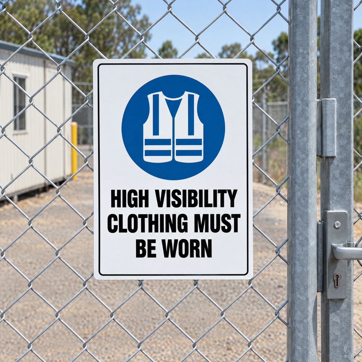 High Visibility Clothing Must Be Worn Sign installed on site – SignShine Australia