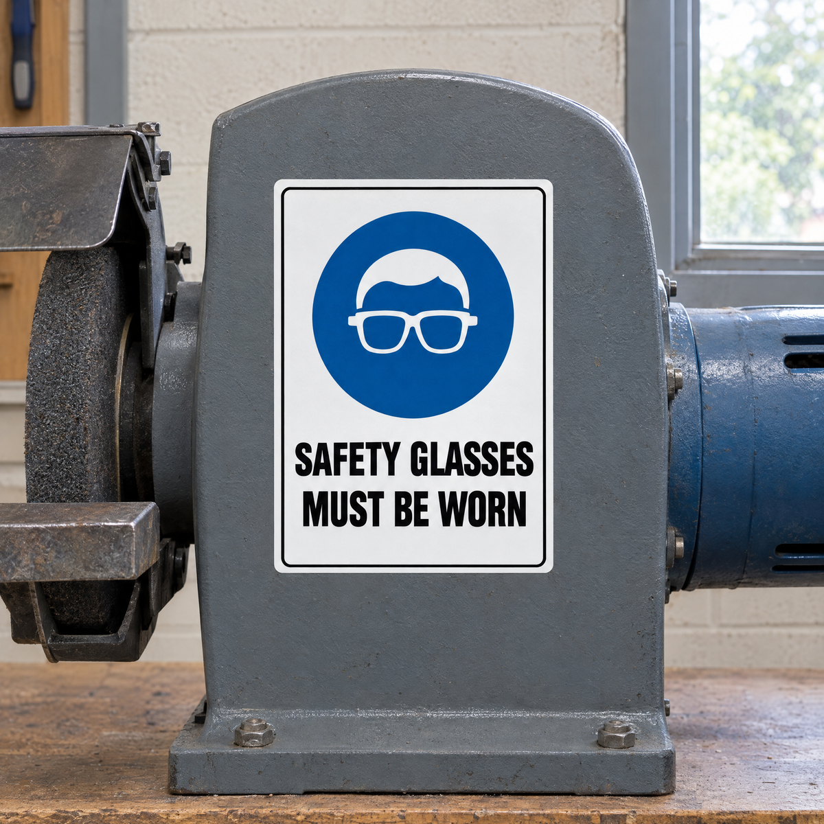 Safety Glasses Must Be Worn Sign installed on site – SignShine Australia