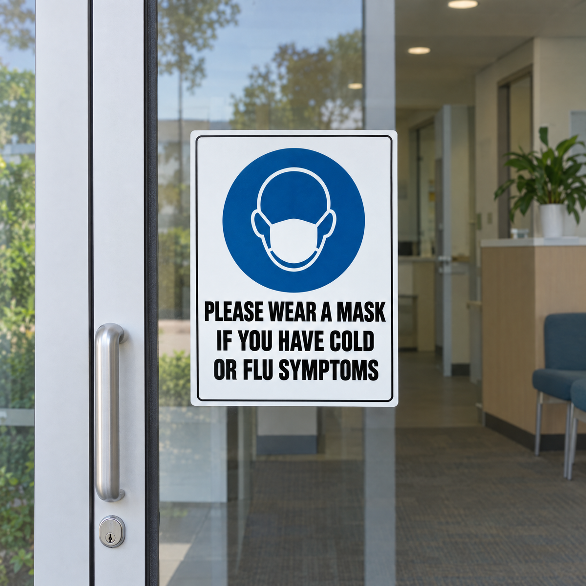 Please Wear a Mask If You Have Cold or Flu Symptoms Sign installed on site – SignShine Australia