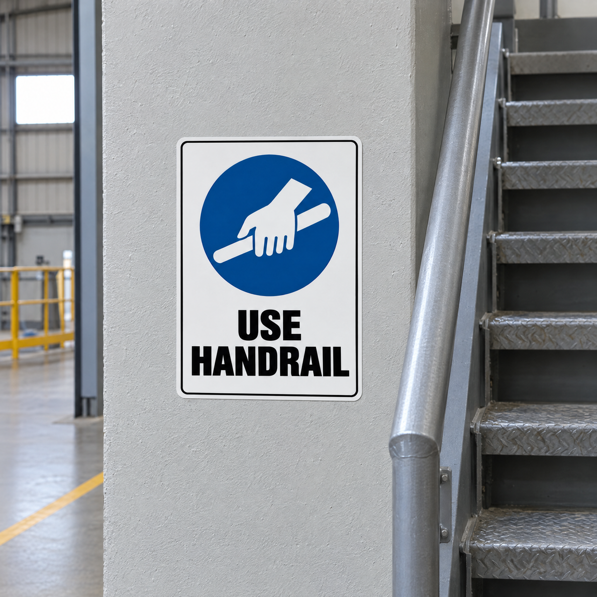 Use Handrail Sign installed on site – SignShine Australia