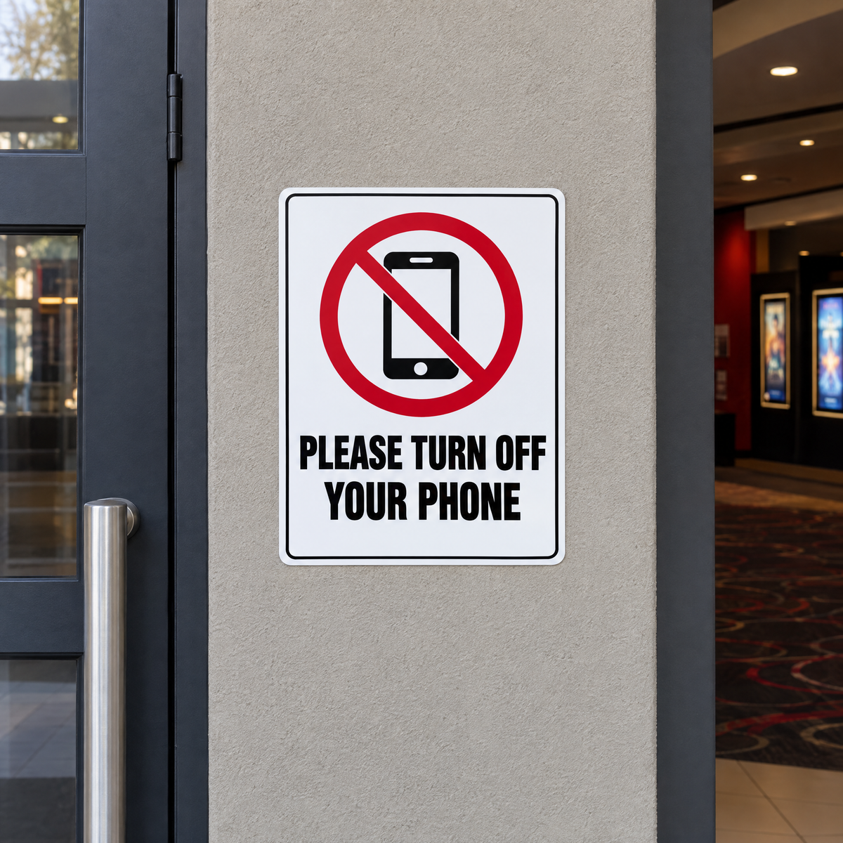Please Turn Off Your Phone Sign installed on site – SignShine Australia