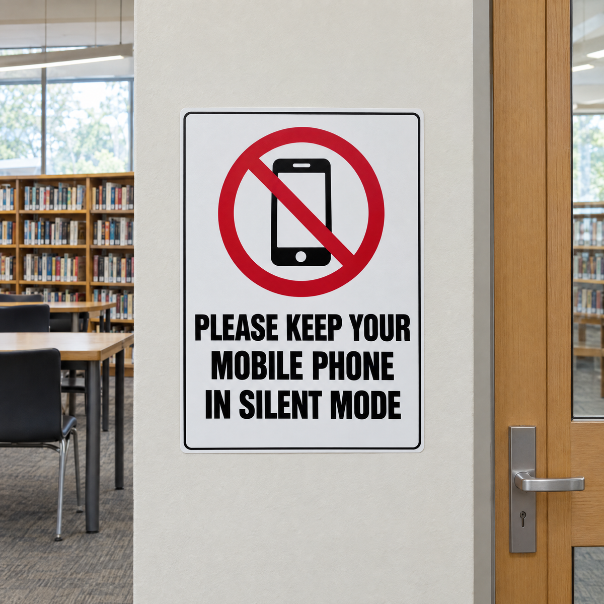 Please Keep Your Mobile Phone in Silent Mode Sign installed on site – SignShine Australia