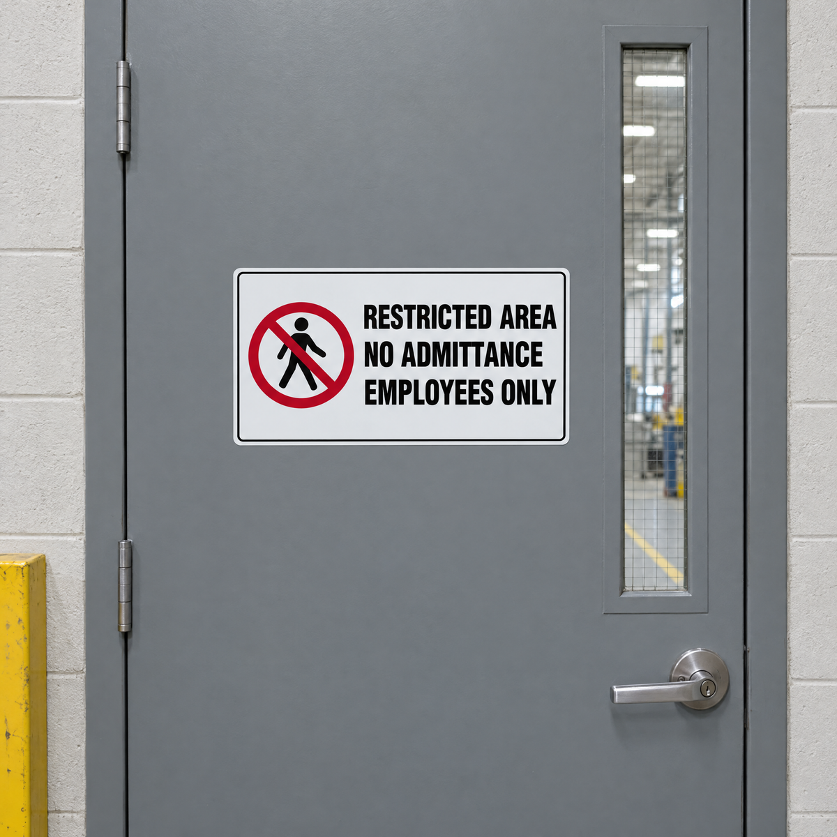 Restricted Area No Admittance Employees Only Sign installed on site – SignShine Australia