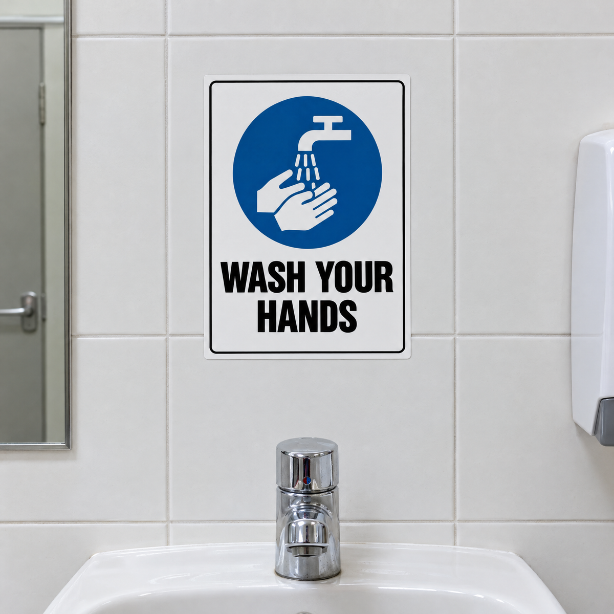 Wash Your Hands Sign installed on site – SignShine Australia