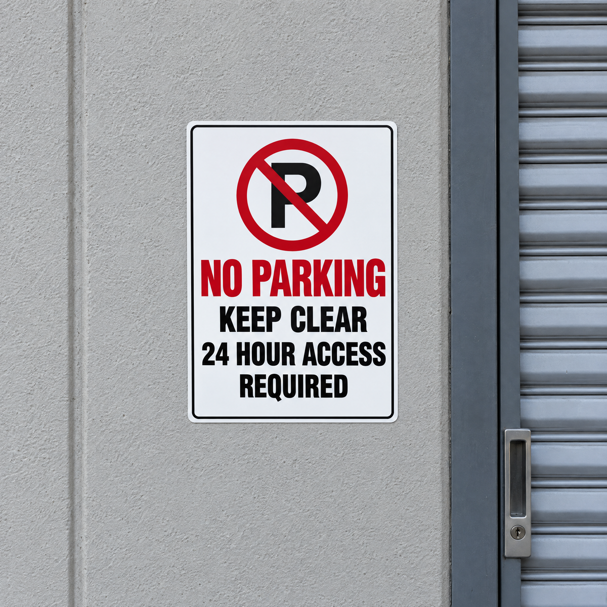 No Parking Keep Clear 24 Hour Access Required Sign installed on site – SignShine Australia