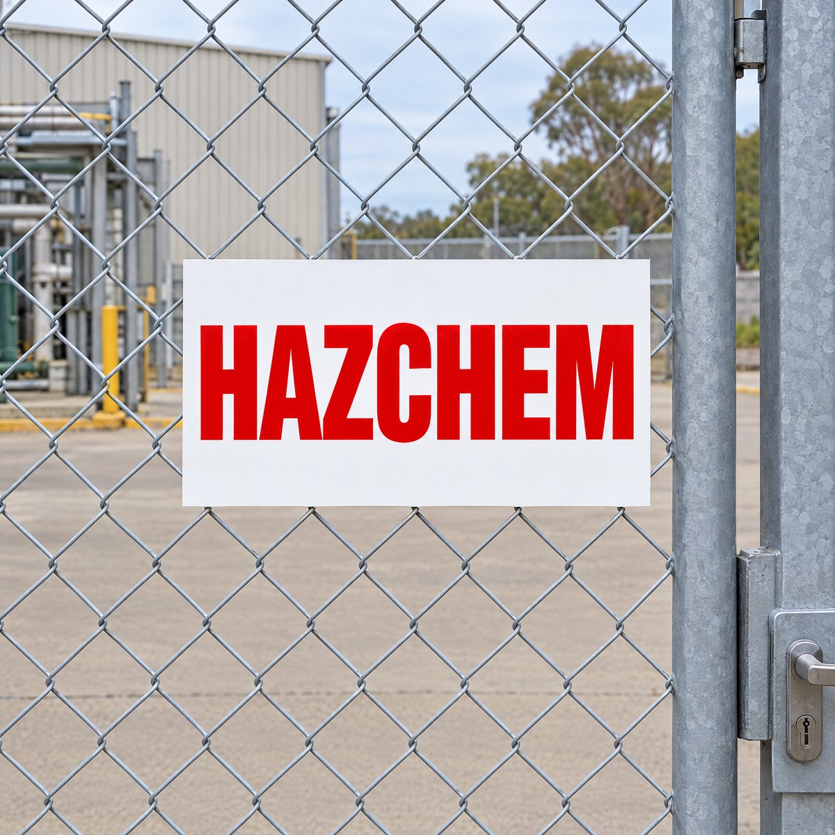 Hazchem Outer Warning Placard Sign installed on site – SignShine Australia