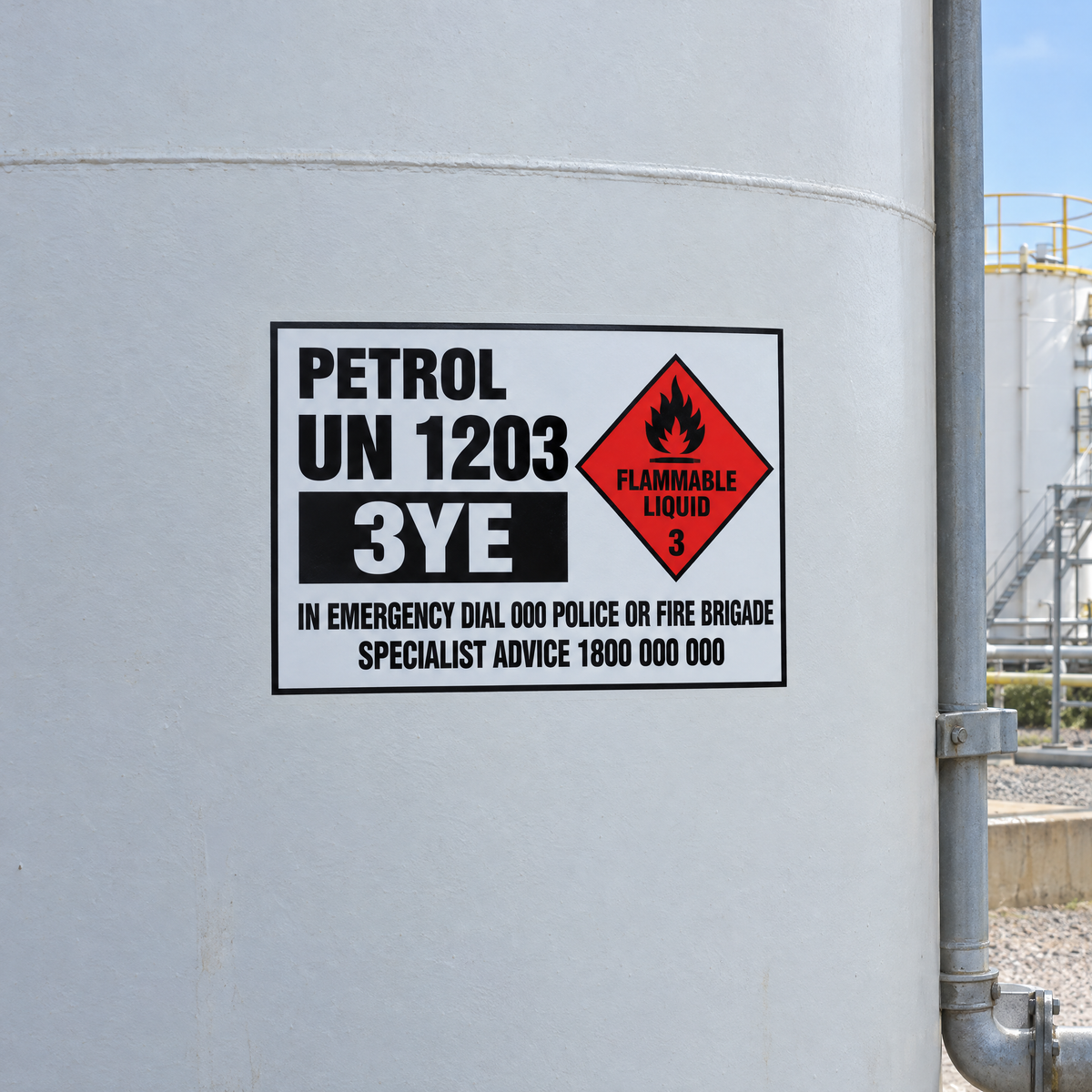 Emergency Information Panel Sign with Custom UN Number & Hazchem Code installed on site – SignShine Australia