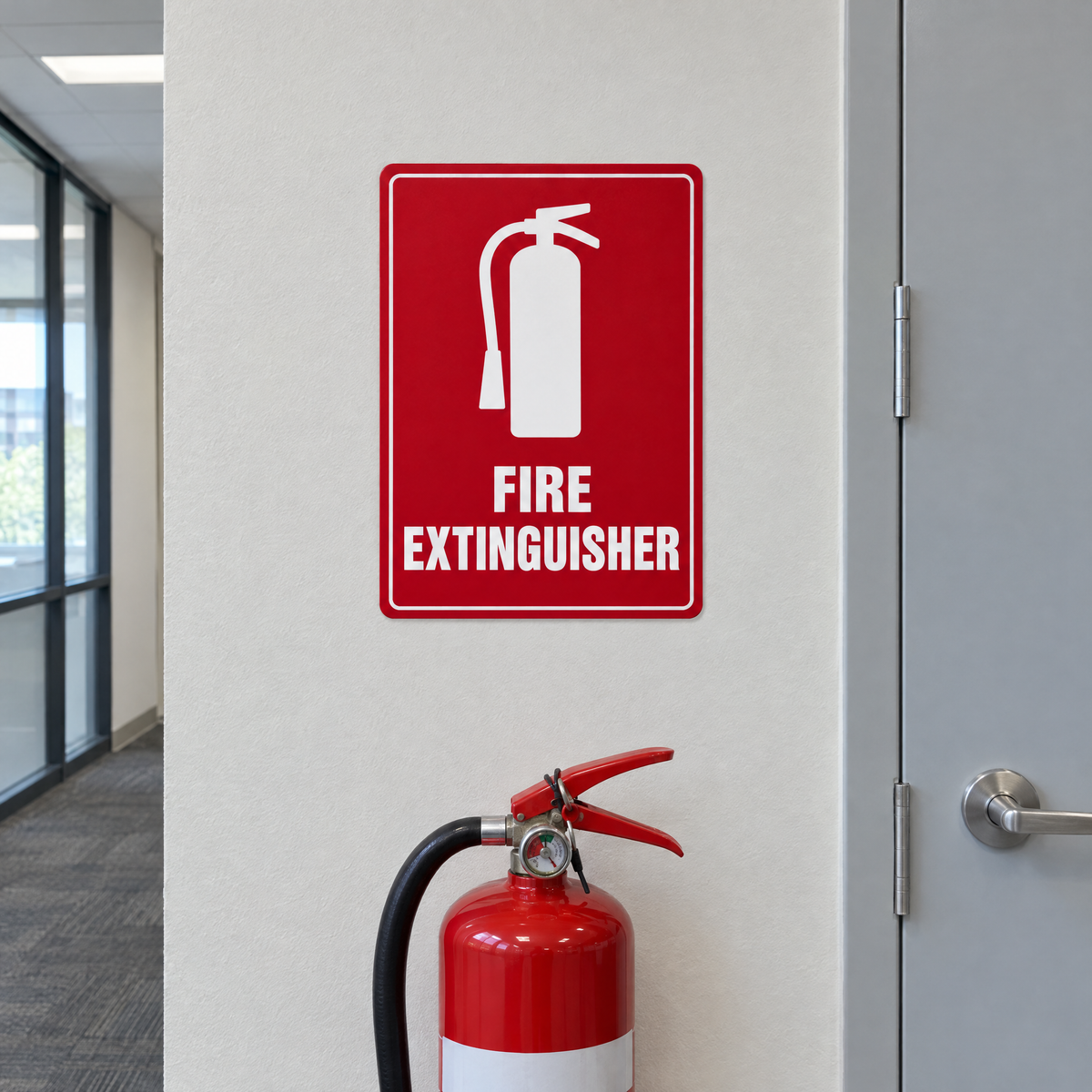 Fire Extinguisher Location Sign installed on site – SignShine Australia