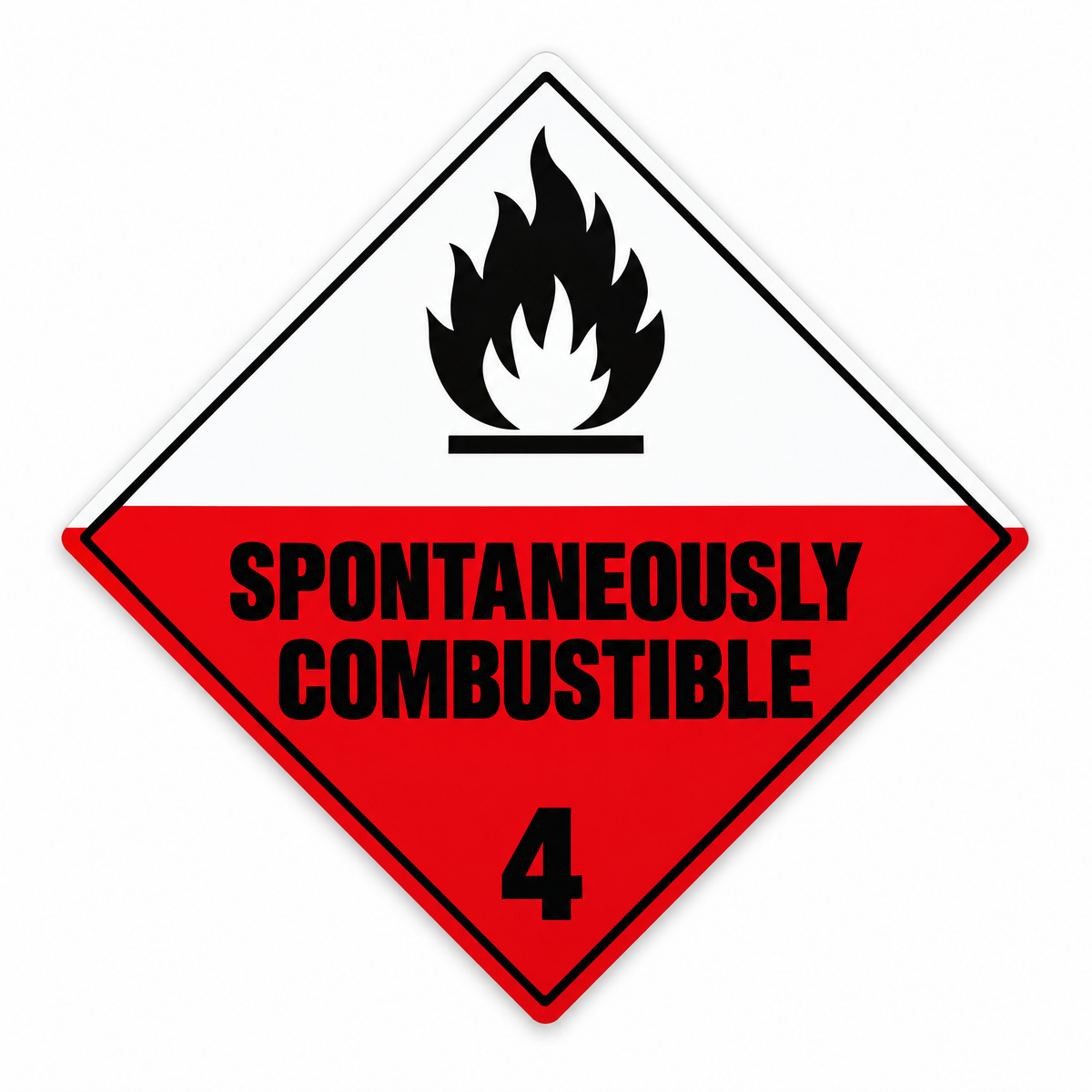Spontaneously Combustible Class 4.2 Diamond Sign, Australian made