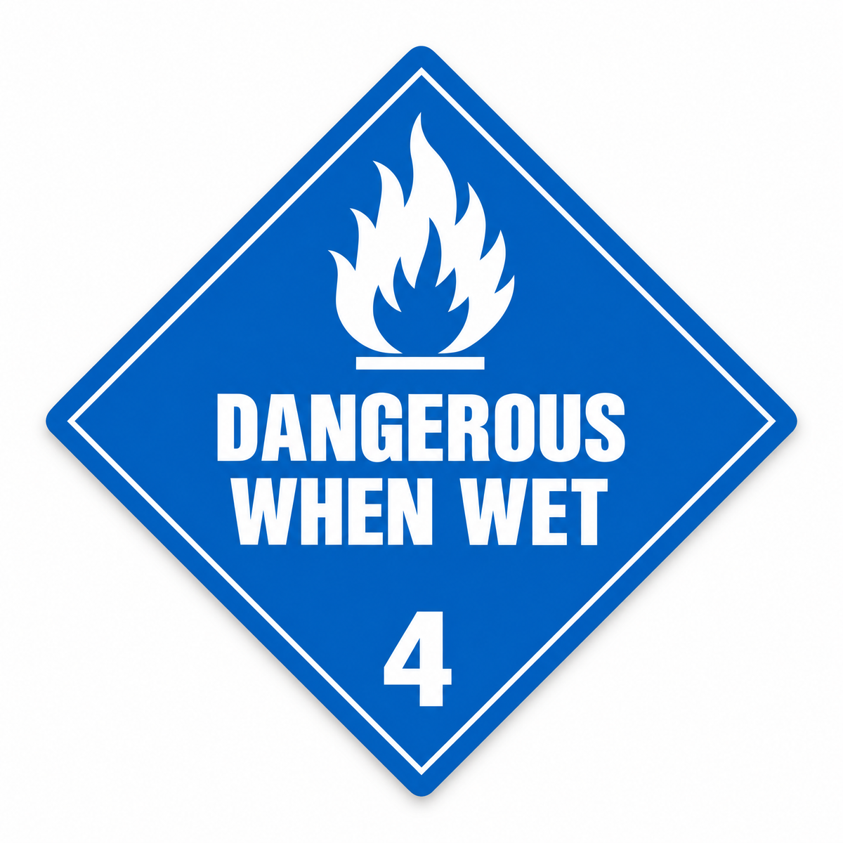 Dangerous When Wet Class 4.3 Diamond Sign, Australian made