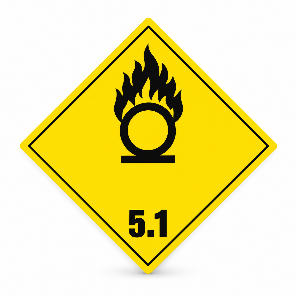 Oxidising Agent Class 5.1 Diamond Sign – Series 2, Australian made