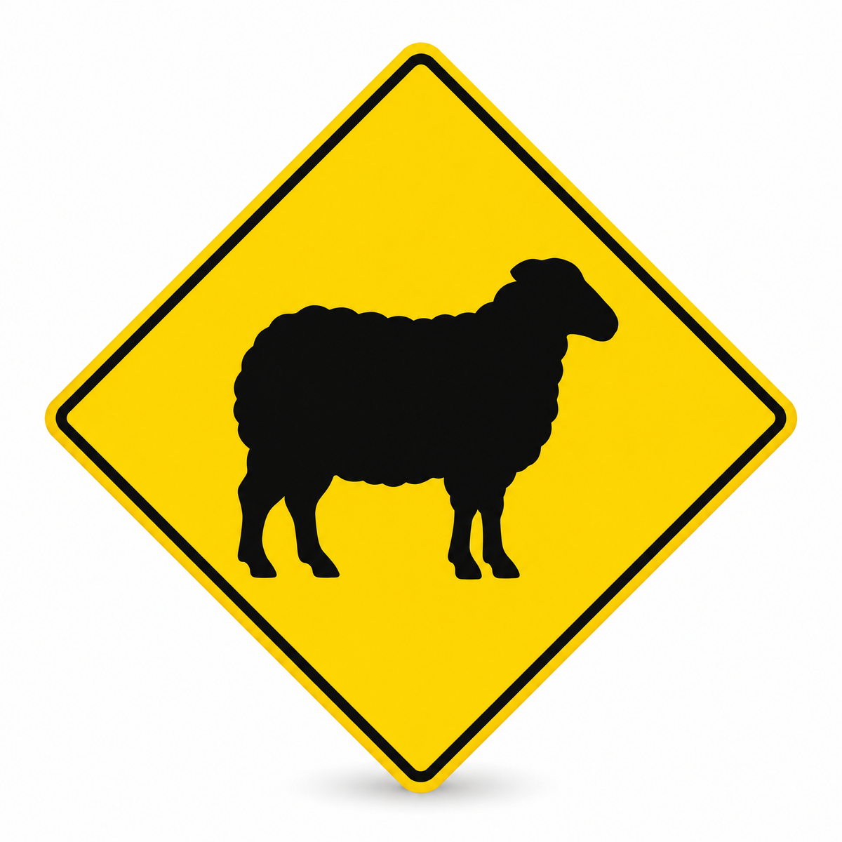 Sheep Warning Diamond Sign, Australian made