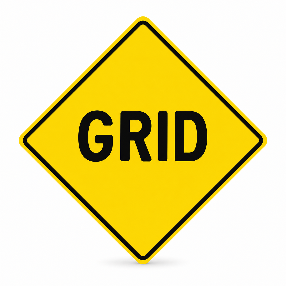 Grid Warning Diamond Sign, Australian made