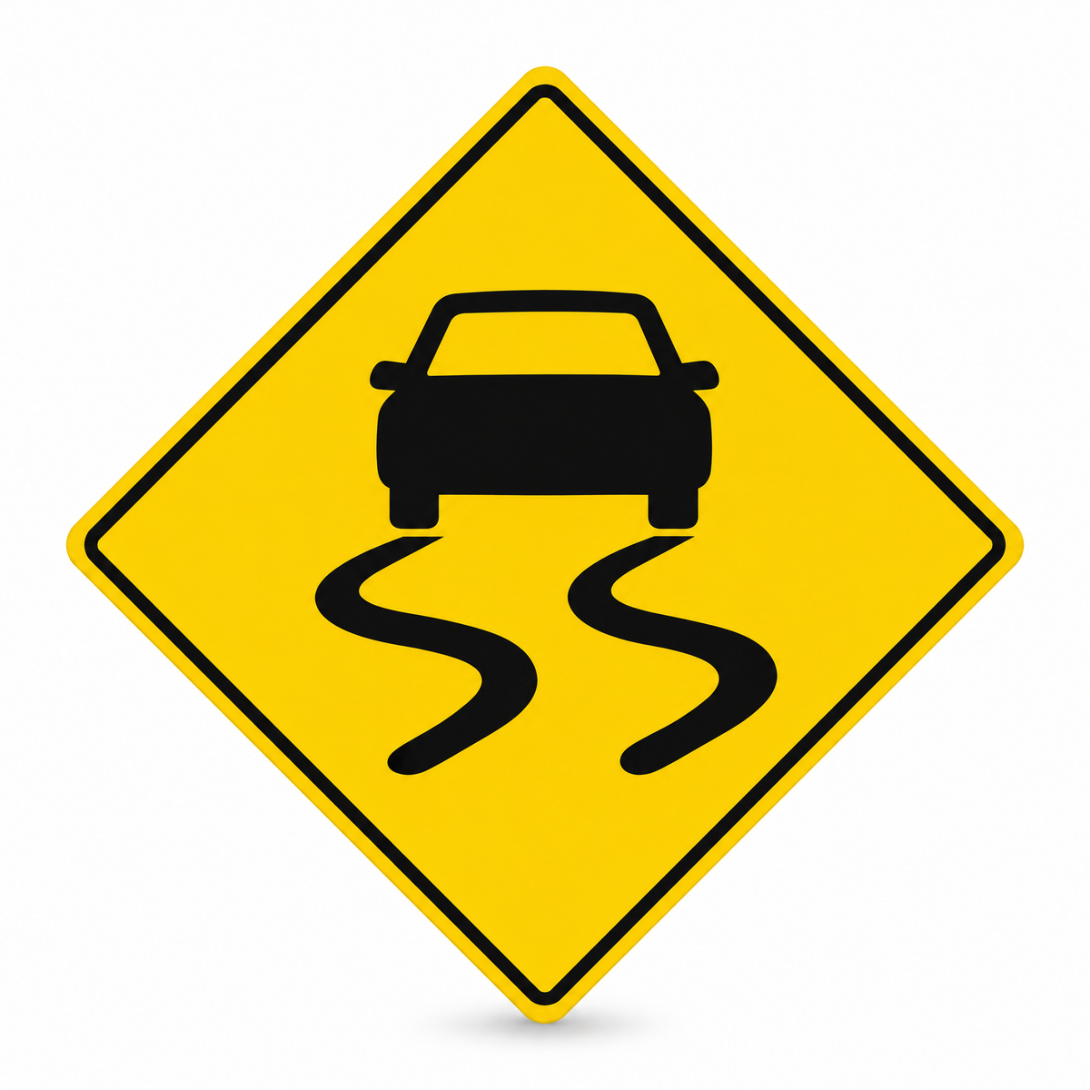 Slippery When Wet Warning Diamond Sign, Australian made
