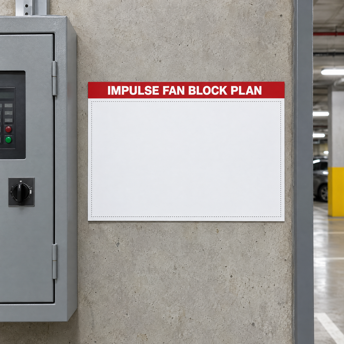 NSW Impulse Fan Block Plan Board for Fire Fan Control Panel – Custom (FRNSW) – installed example