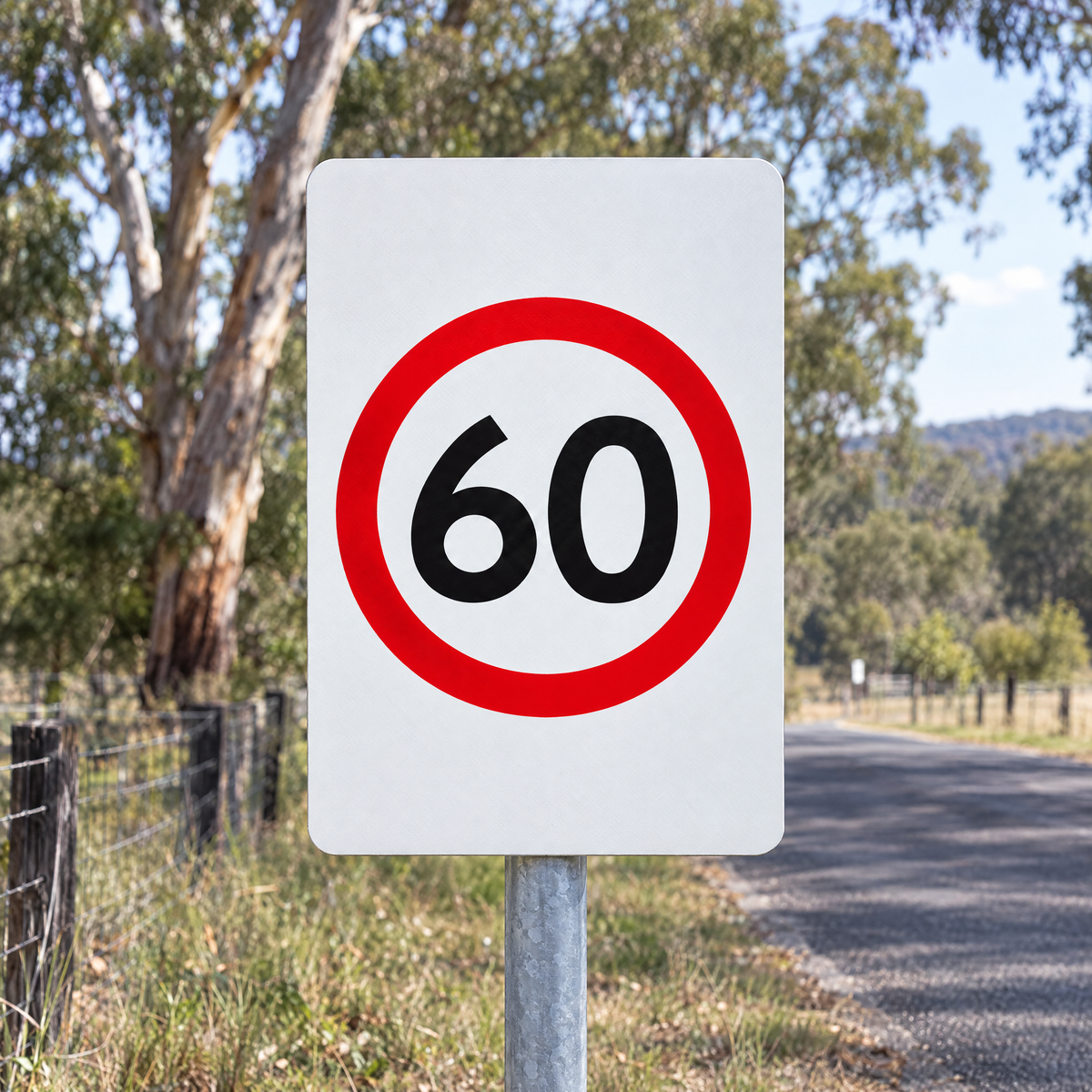 Speed Limit 60 km/h Sign – installed example