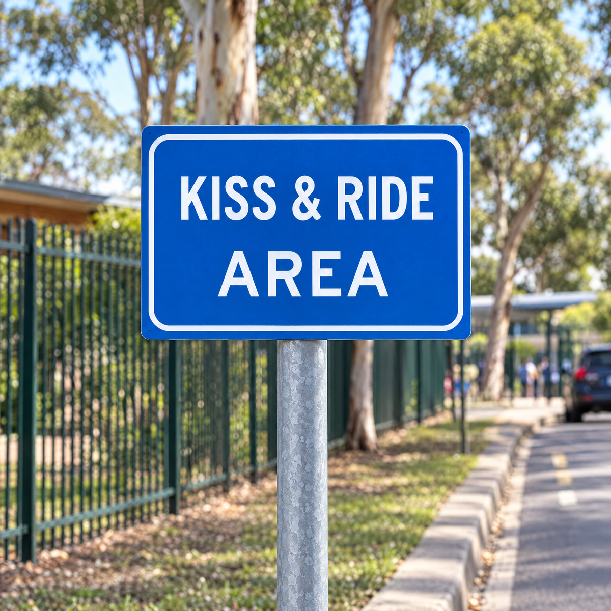 NSW Kiss & Ride Area Supplementary Plate – installed example