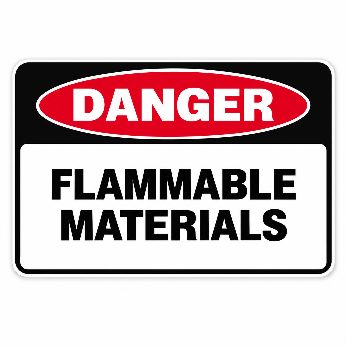 Danger Flammable Materials Sign, Australian made