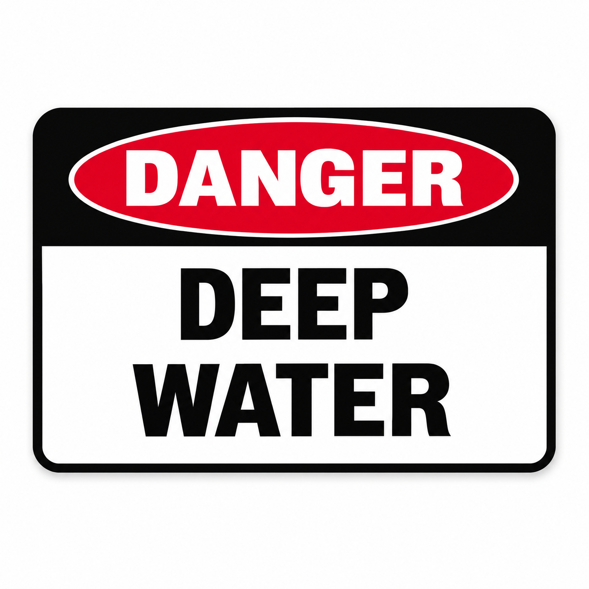 Danger Deep Water Sign, Australian made
