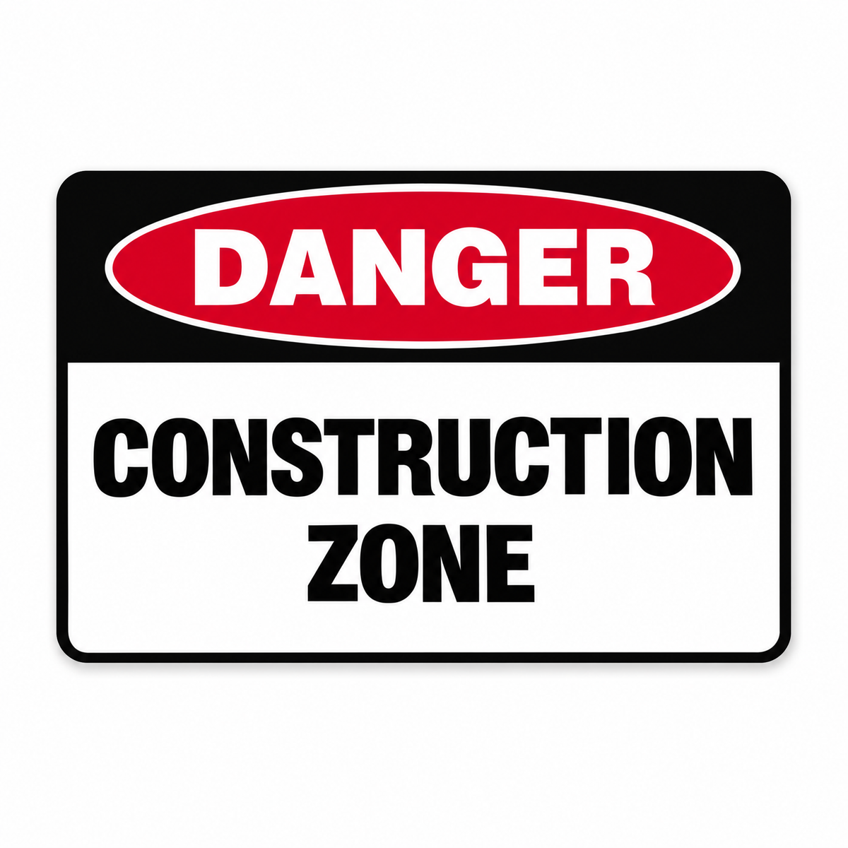Danger Construction Zone Sign, Australian made