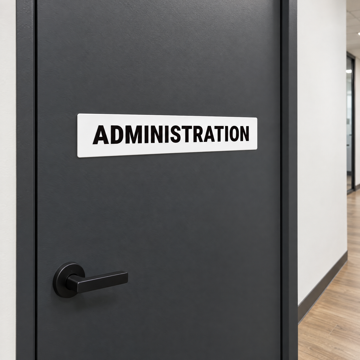 Administration Sign – White & Black installed on site – SignShine Australia