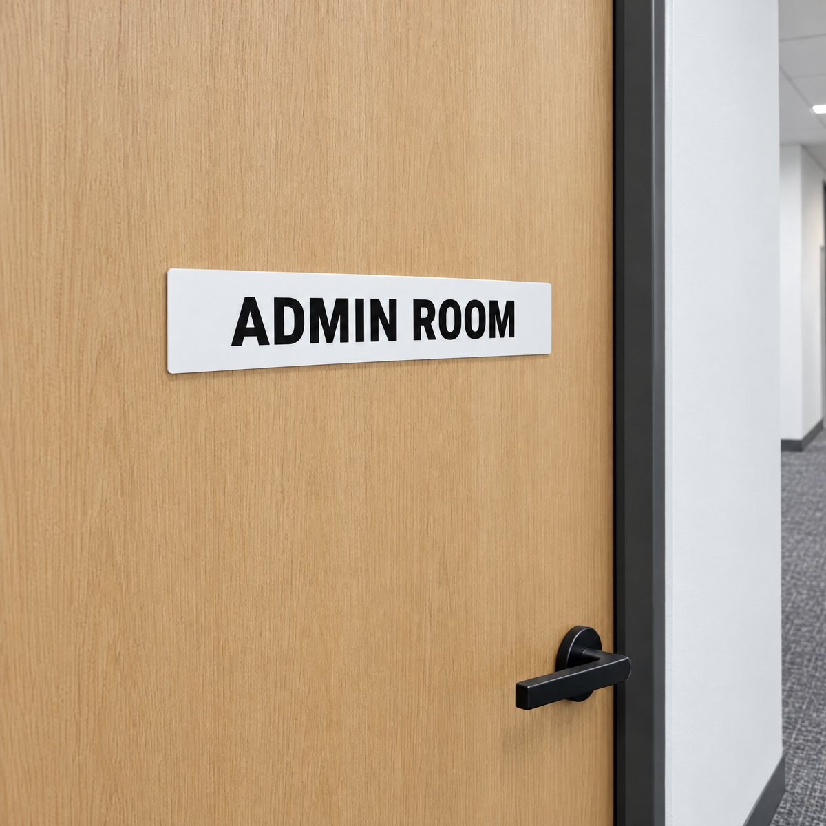Admin Room Sign – White & Black installed on site – SignShine Australia