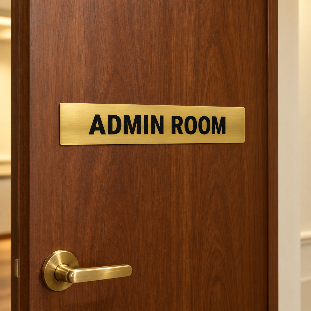 Admin Room Sign – Gold & Black installed on site – SignShine Australia