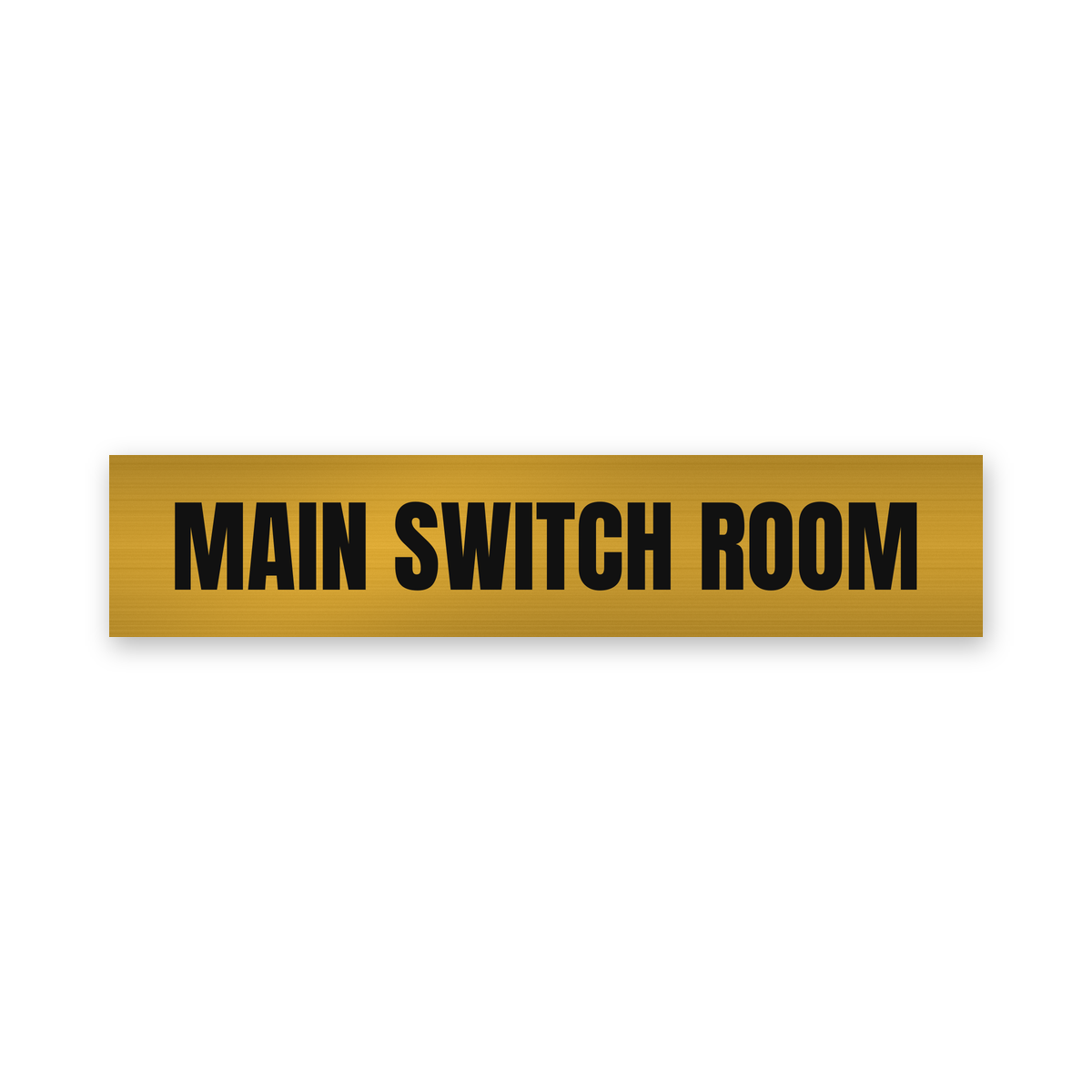 Main Switch Room Sign, brushed gold and black, Australian made