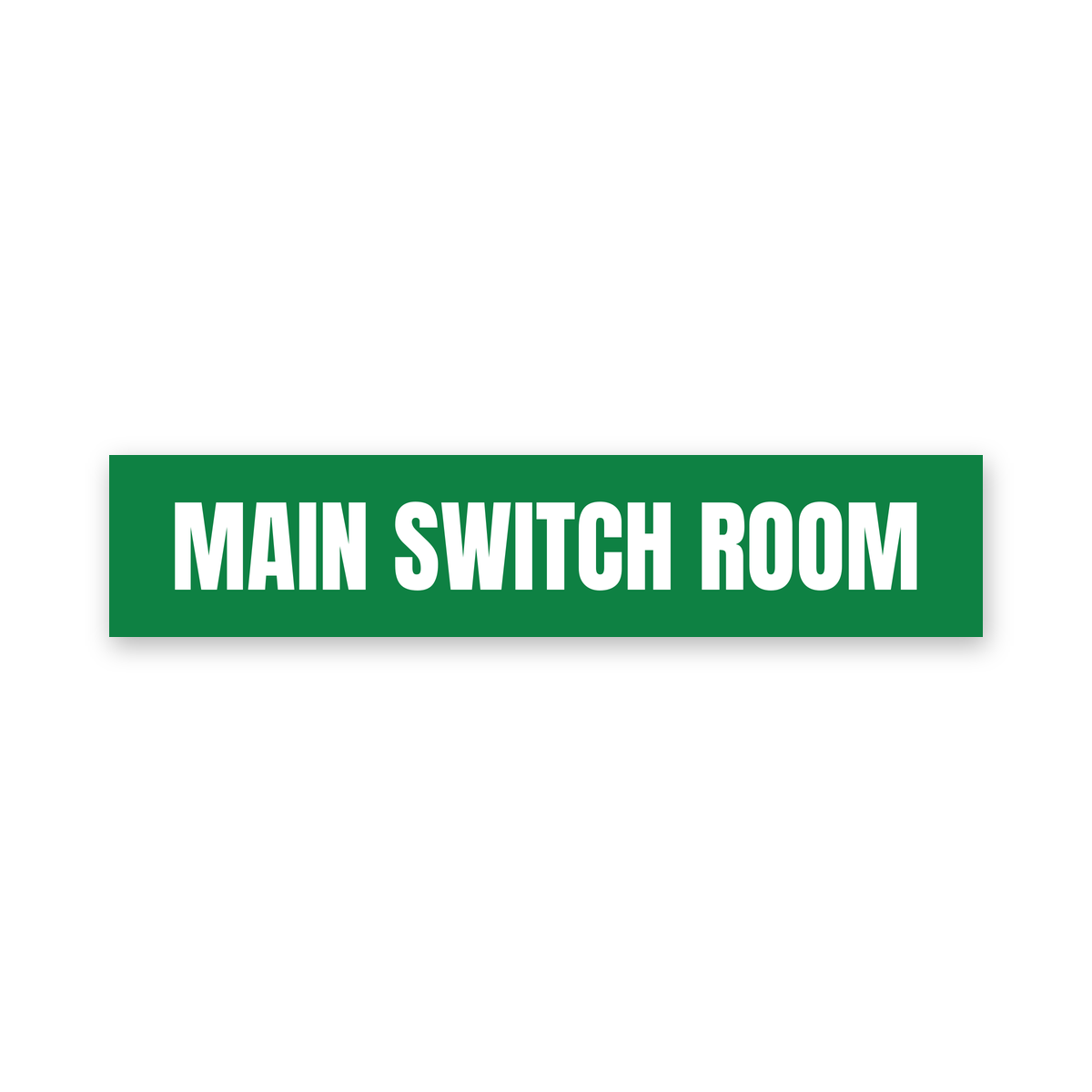 Main Switch Room Sign, green and white, Australian made