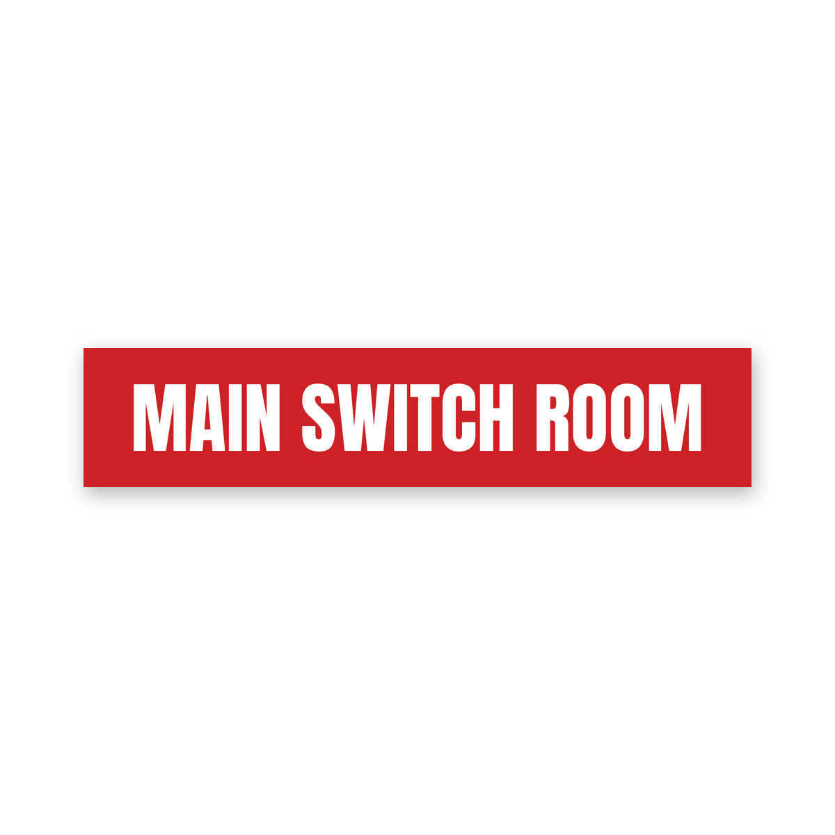 Main Switch Room Sign, red and white, Australian made